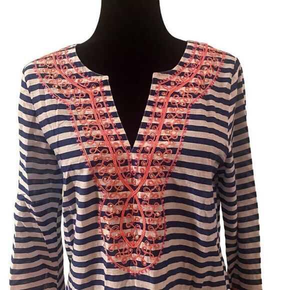 Mudpie Swim Cover up with Pink Embroidery - Picture 5 of 12